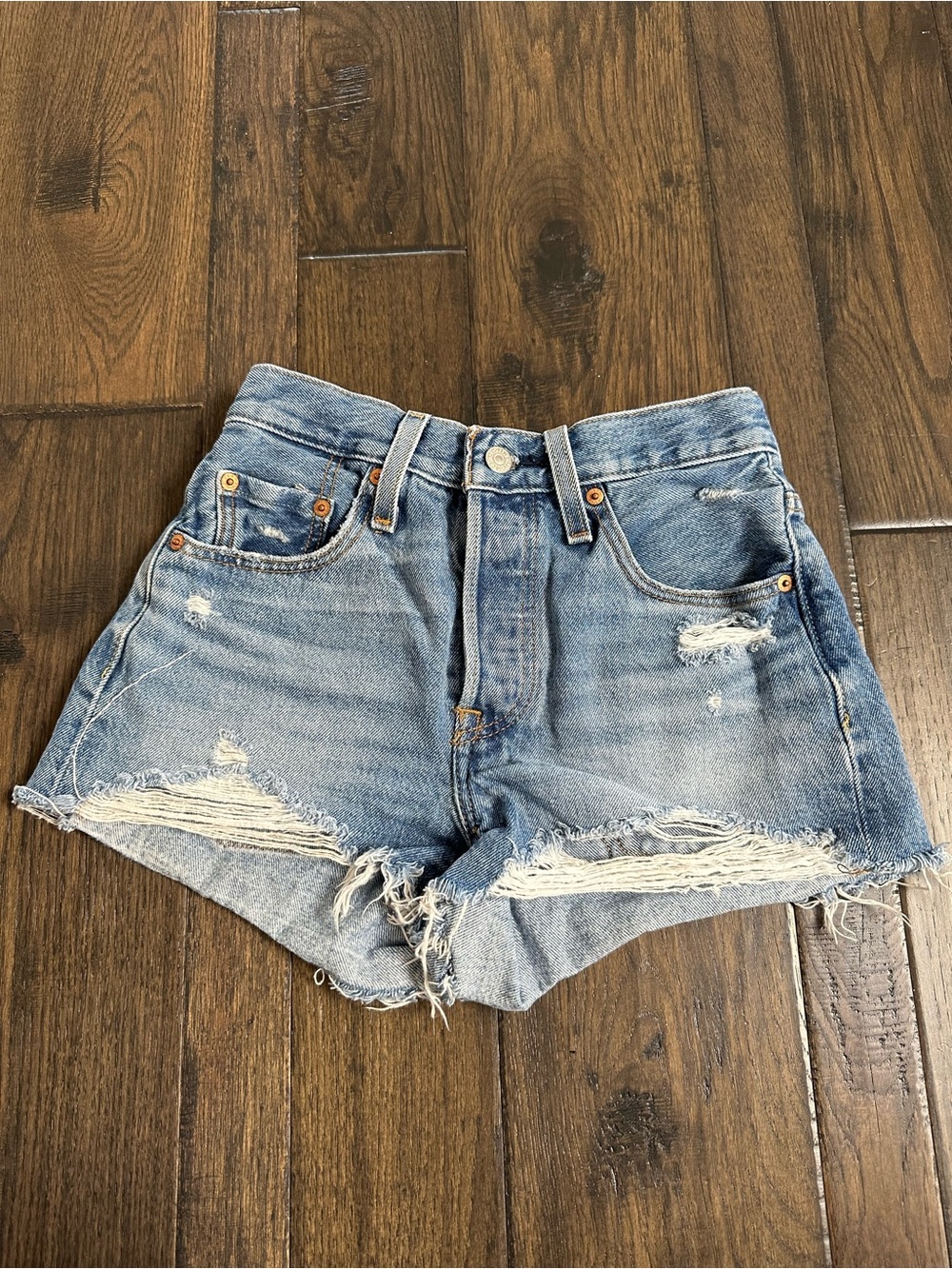 Levi’s 501 Distressed Denim Shorts